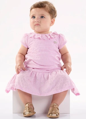Up Baby Vestido para Bebê em Tecido Laise Roxo