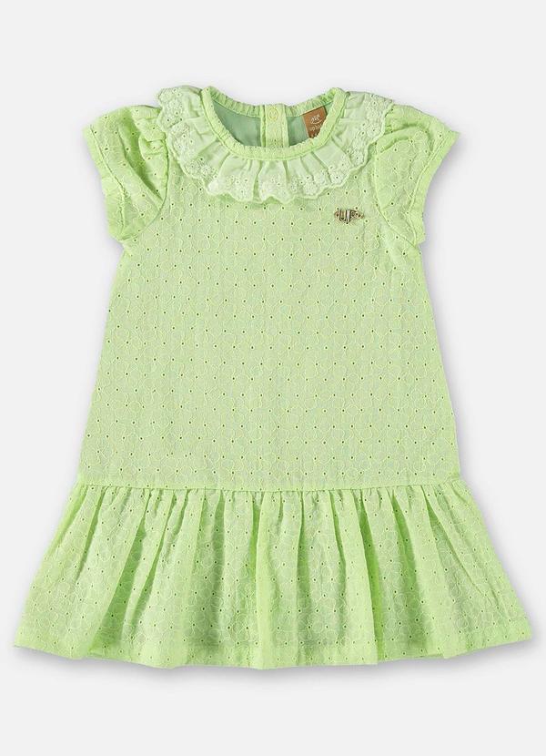 Up Baby - Vestido para Bebê em Tecido Laise Verde