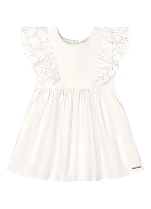 Quimby - Vestido para Bebê em Tricoline Branco - QUIMBY