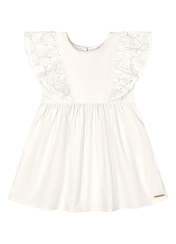 Quimby - Vestido para Bebê em Tricoline Branco 2