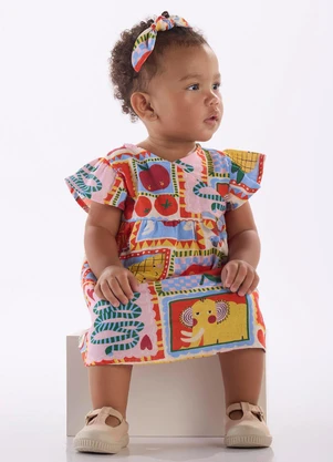 Três e Já - Vestido para Bebê em Viscolinho Branco - TRÊS E JÁ