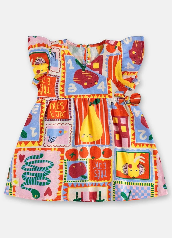 Três e Já - Vestido para Bebê em Viscolinho Branco 2