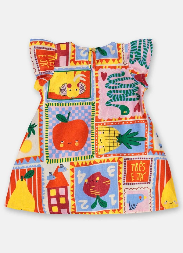 Três e Já - Vestido para Bebê em Viscolinho Branco 3