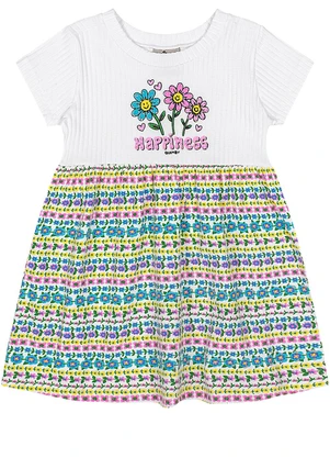 Quimby - Vestido para Bebê Flor Feliz Branco - QUIMBY