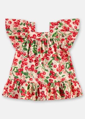 Up Baby - Vestido para Bebê Manga Evasê Bege - UP BABY