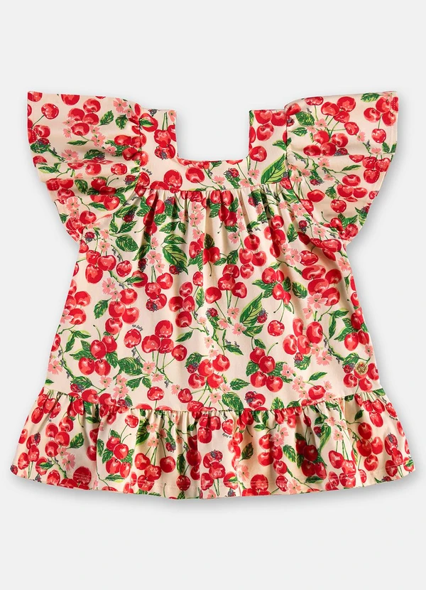 Up Baby - Vestido para Bebê Manga Evasê Bege 2