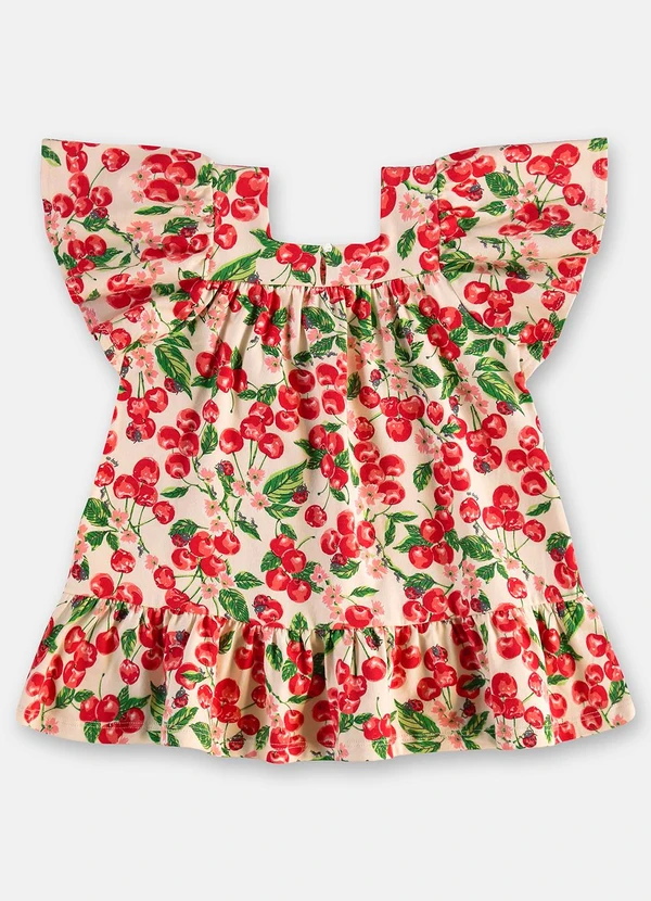 Up Baby - Vestido para Bebê Manga Evasê Bege 3