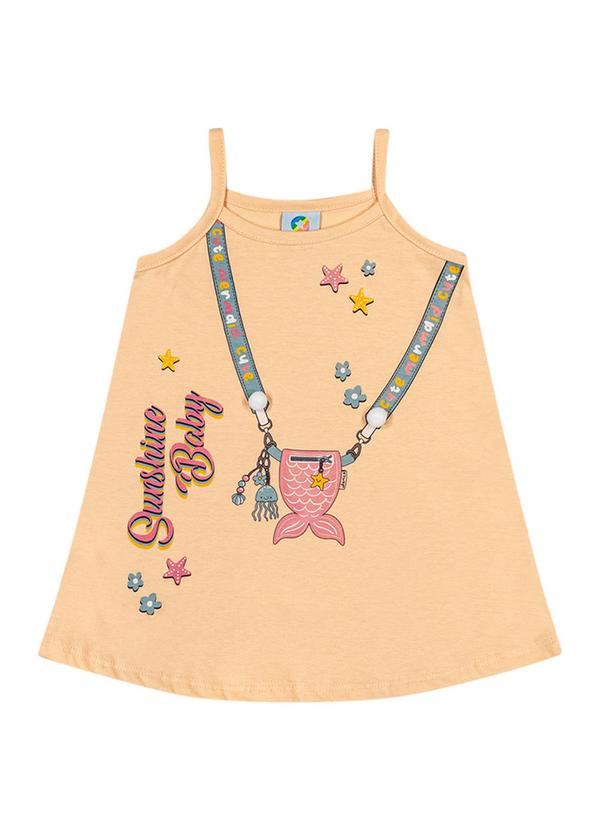 Alenice - Vestido Pequena Sereia Menina Laranja