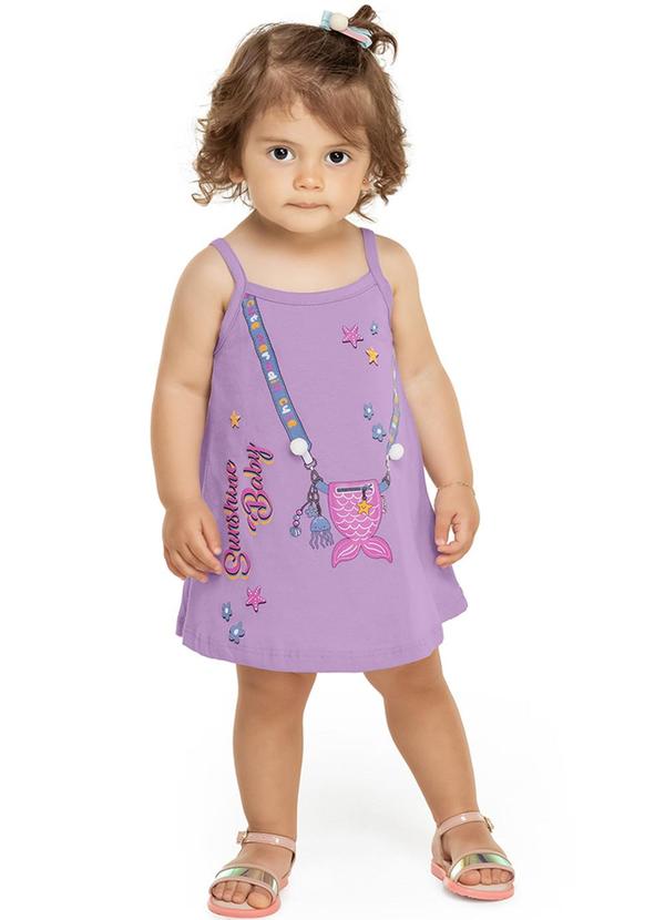 Alenice - Vestido Pequena Sereia Menina Roxo
