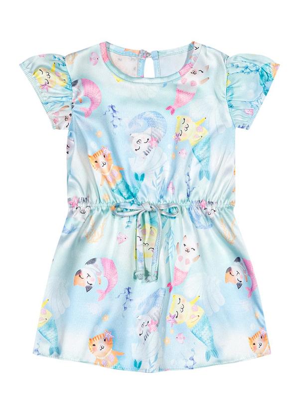 Alenice - Vestido Pequenas Sereias Menina Azul