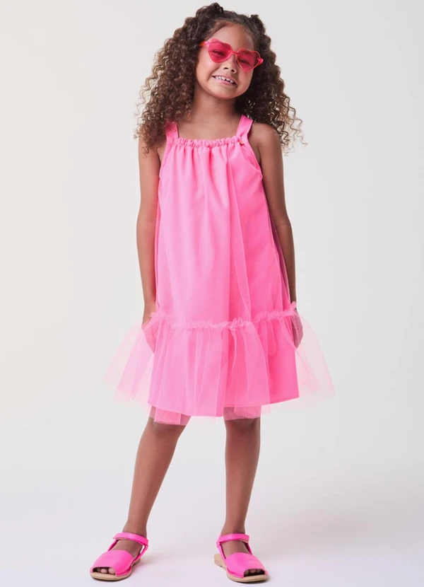 Bimbi - Vestido Pink de Tule Pink