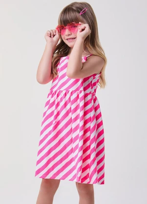 Bimbi - Vestido Pink Listrado Rosa - BIMBI