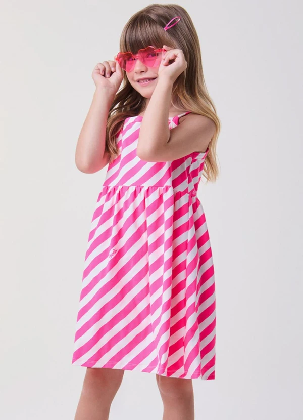 Bimbi - Vestido Pink Listrado Rosa