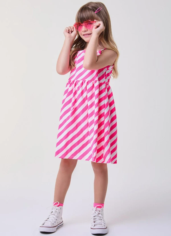 Bimbi - Vestido Pink Listrado Rosa 2