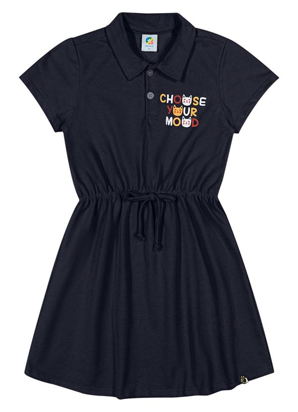 Alenice - Vestido Piquet Menina Azul