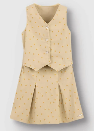 Carinhoso - Vestido Poá Alfaiataria Amarelo - CARINHOSO