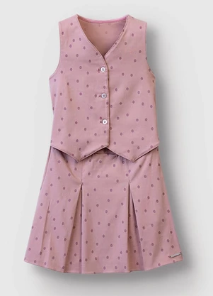 Carinhoso - Vestido Poá Alfaiataria Rosa Claro - CARINHOSO