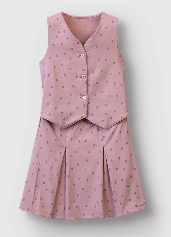 Carinhoso - Vestido Poá Alfaiataria Rosa Claro