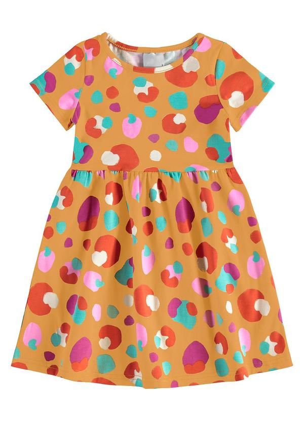Malwee Kids - Vestido Poá Godê em Cotton Laranja