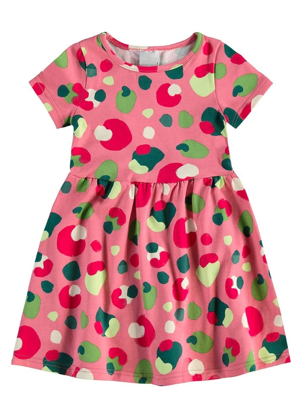 Malwee Kids - Vestido Poá Godê em Cotton Rosa 3
