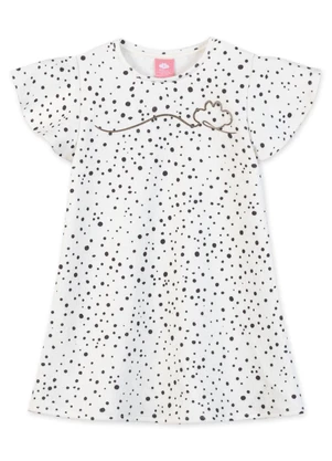 Lilica Ripilica - Vestido Poá Manga Curta Bebê Marrom - LILICA RIPILICA