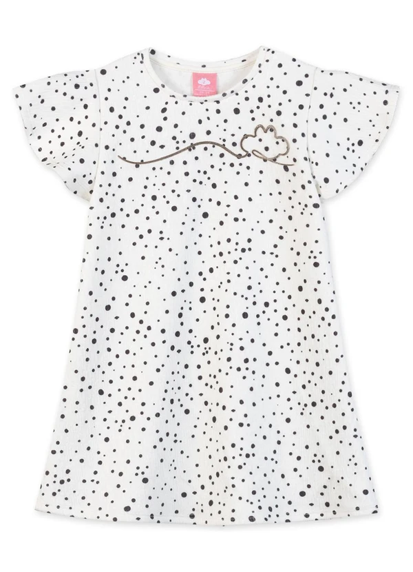 Lilica Ripilica - Vestido Poá Manga Curta Bebê Marrom 1