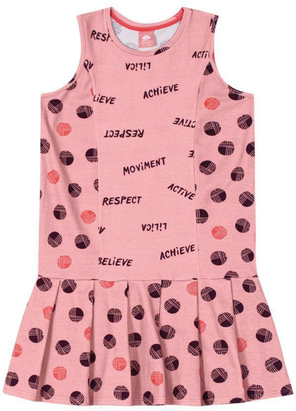 Lilica Ripilica - Vestido Poá Regata Malha Infantil Rosa