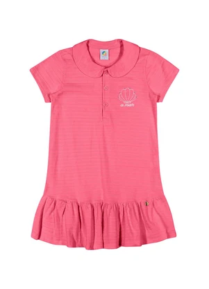 Outlet - Vestido Polo com Detalhe Menina Rosa  - OUTLET