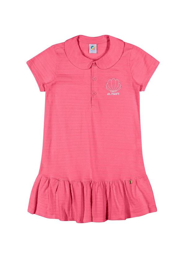 Alenice - Vestido Polo com Detalhe Menina Rosa 