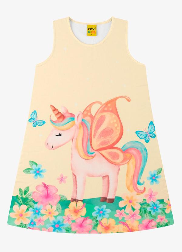 Rovi Kids - Vestido Poly Flex Touch Cotton Vestido Amarelo