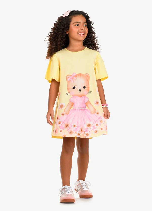 Rovi Kids - Vestido Poly Flex Touch - Meia Malha Amarelo 3