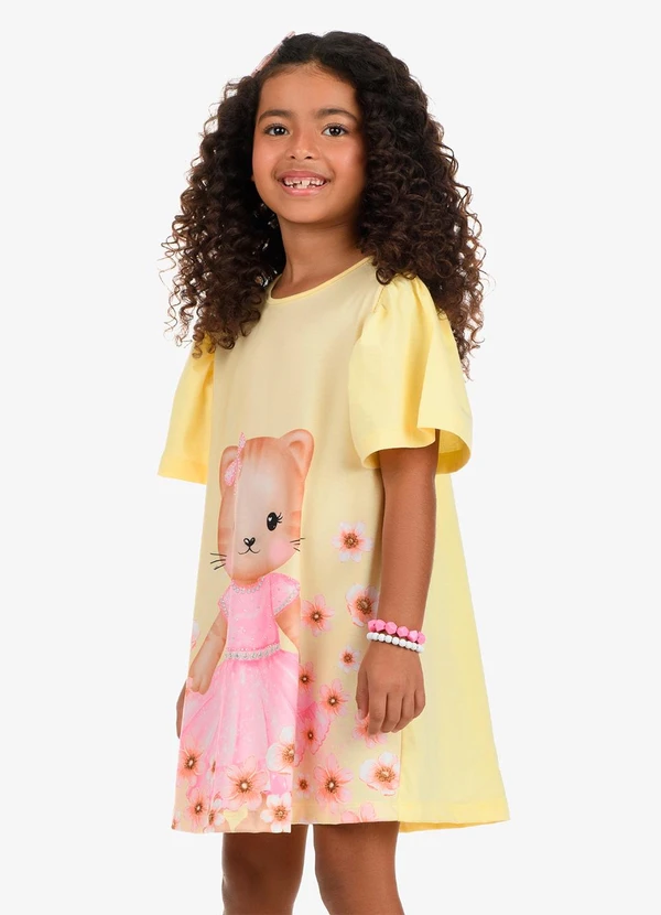 Rovi Kids - Vestido Poly Flex Touch - Meia Malha Amarelo 4