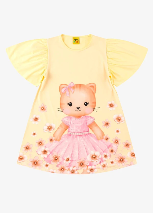 Rovi Kids - Vestido Poly Flex Touch - Meia Malha Amarelo 5