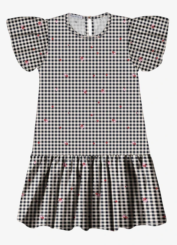 Trick Nick - Vestido Popeline Estampado Azul