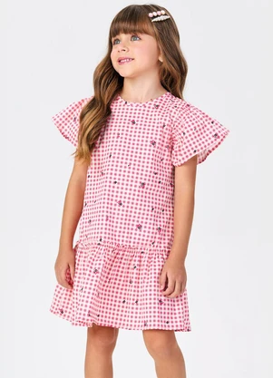 Trick Nick - Vestido Popeline Estampado Rosa - TRICK NICK