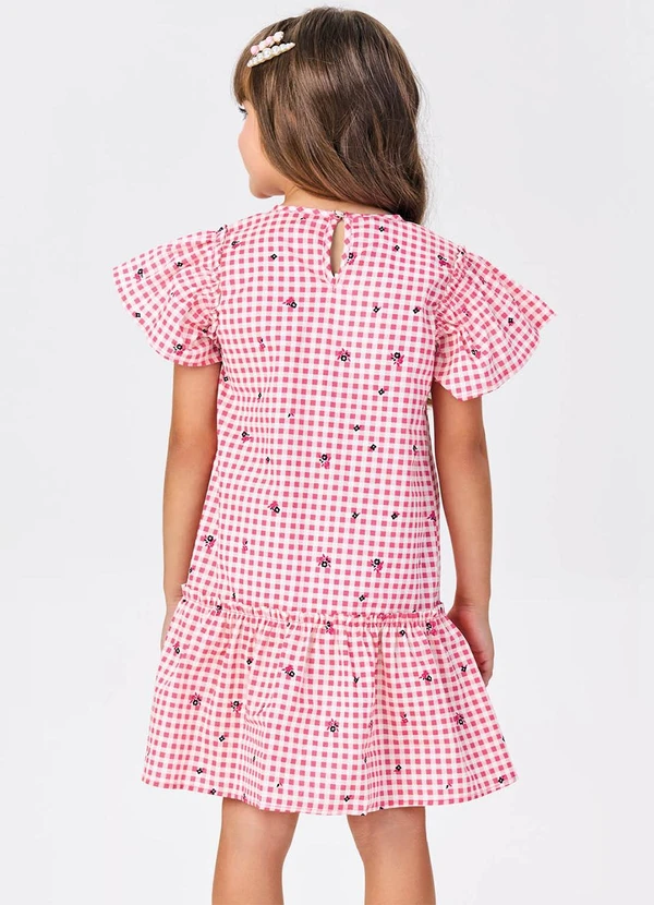Trick Nick - Vestido Popeline Estampado Rosa 2