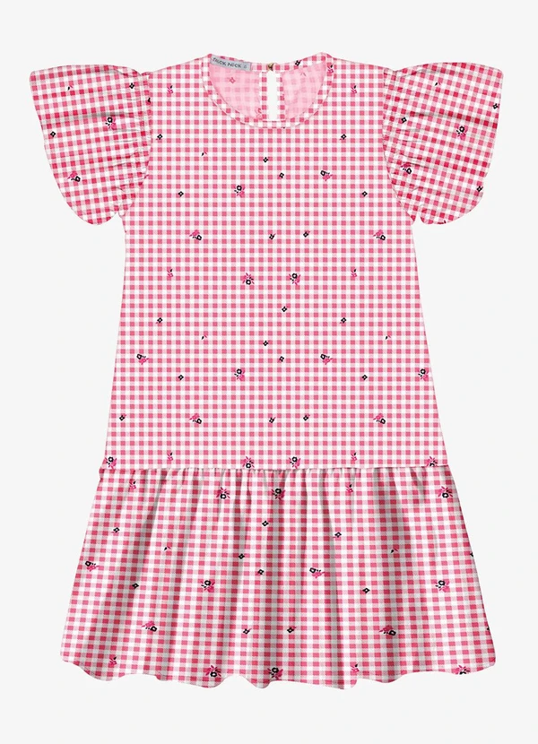 Trick Nick - Vestido Popeline Estampado Rosa 5