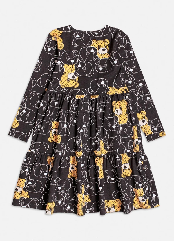Momi - Vestido Preto com Estampa de Urso Preto 5