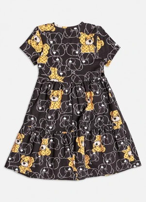 Momi - Vestido Preto de Ursinhos Preto - MOMI