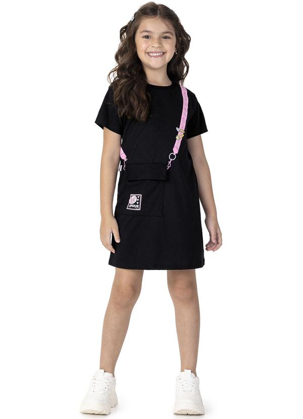 Malwee Kids - Vestido Preto Evasê Joy Amour