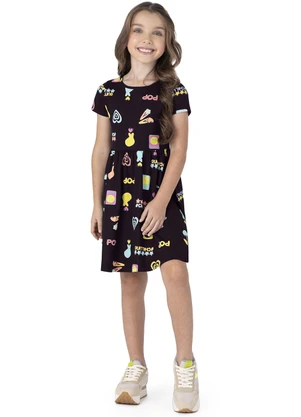 Malwee Kids - Vestido Preto Godê Chilling - MALWEE KIDS