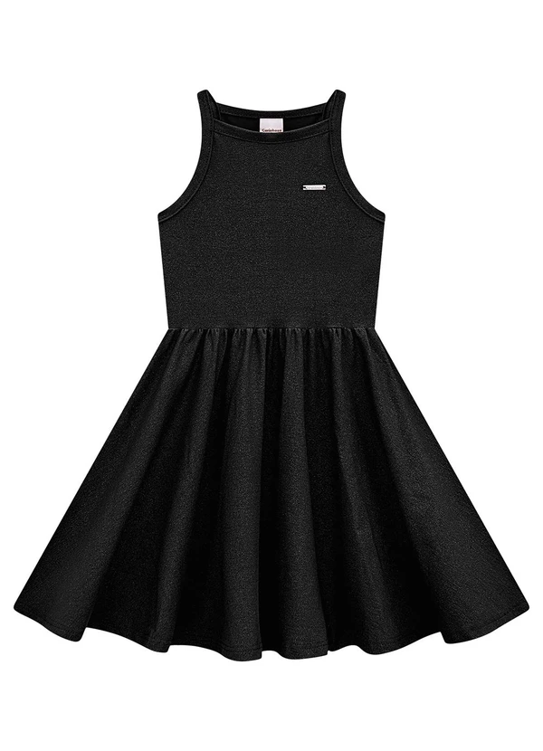 Carinhoso - Vestido Preto Godê com Glitter 2