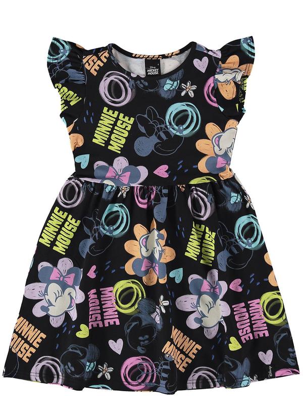 Malwee Kids - Vestido Preto Godê Minnie®
