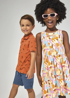 Malwee Kids - Vestido Preto Godê Mosaico - MALWEE KIDS