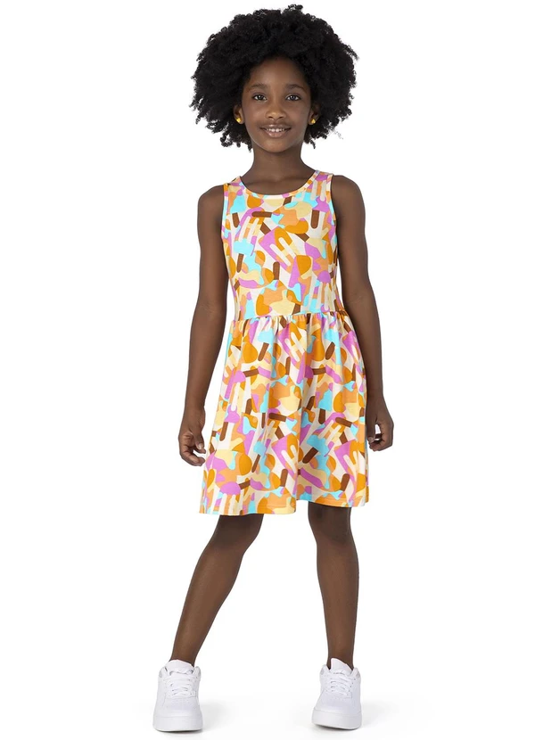 Malwee Kids - Vestido Preto Godê Mosaico