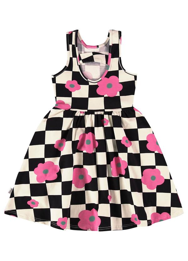 Malwee Kids - Vestido Preto Godê Vichy Floral 3