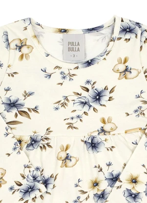Pulla Bulla - Vestido Primeiros Passos Cotton Leve  Bege  - PULLA BULLA