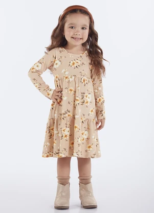 Pulla Bulla - Vestido Primeiros Passos Cotton Leve Marrom - PULLA BULLA