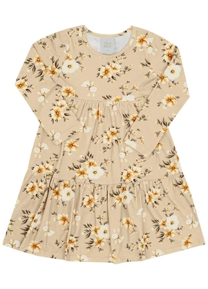 Pulla Bulla - Vestido Primeiros Passos Cotton Leve Marrom - PULLA BULLA
