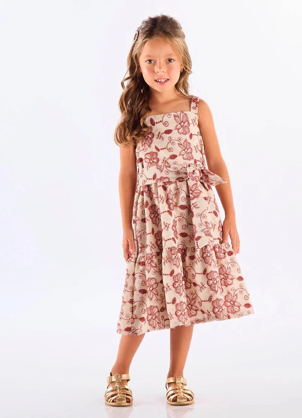 Up Baby - Vestido Regata Alças Forro Vermelho